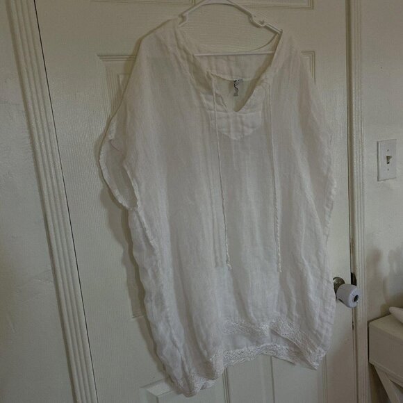 Women’s‎ Michael stars white linen top dress size medium m - Picture 1 of 13